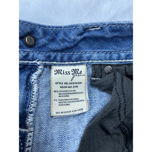 Miss Me Standard Skinny Jeans Woman's Sz 26 Embellished Pockets Blue Denim JW514 - Picture 12 of 12